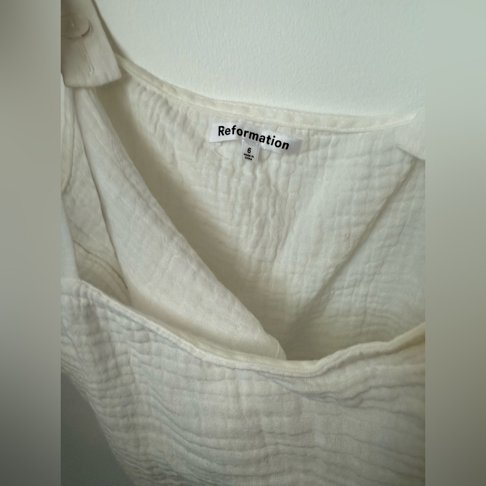 REFORMATION White Cropped Camisole Blouse Top Size 6 - Picture 7 of 14